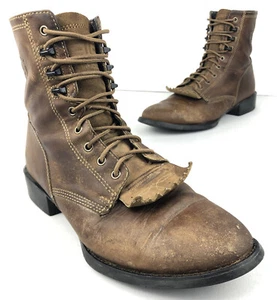 Ariat Heritage Lacer Brown Leather Boots Kiltie 32525 Men’s 9 D Riding Work West - Picture 1 of 12
