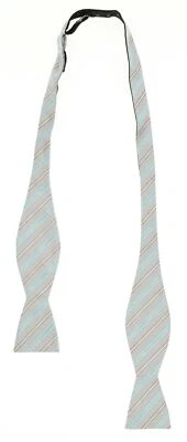 Ben Sherman 男式灰色条纹丝绸混纺纹理领结 140194 — 第 1/2 张图片