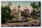 1940 Approach Swimming Pool Garden Boca Raton Flowers Boca Raton Forida Postcard