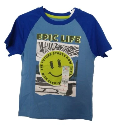 Camisa gráfica manga corta azul Epic Life talla 4 para niños 365 niños Foto 1 de 3