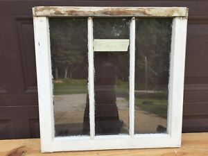 Antique Vintage Wood Window Rustic Farmhouse Wedding Decor Art 3 Lite 24"x23"