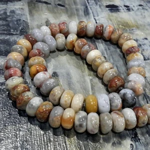 Natural Crazy Agate Rondelle, 10x6mm, Approx 66 pce,Free postage. - Picture 1 of 3