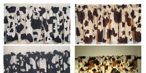 Cenefa de ventana occidental cenefa de cocina de campo cenefa con estampado de vaca - Imagen 1 de 10