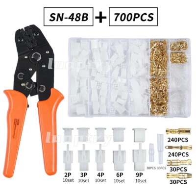 700Pcs Motorcycle Car Electrical 2.8mm 2/3/4/6/9 Pin Wire Auto Connectors Set - Image 1 of 4