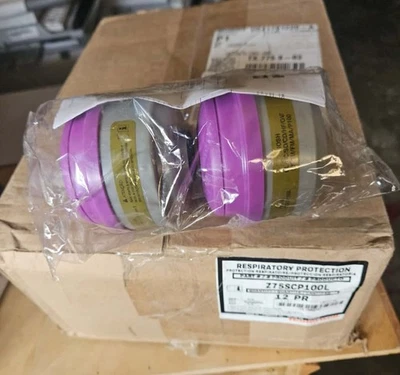 HONEYWELL  Z75SCP100L HEPA MASK  FILTER CHEMICAL REPLACEMENT CATRIDGE 12 PAIRS - Image 1 of 3