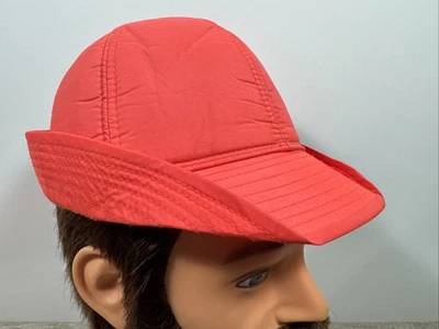 De Colección Pequeño Jones Caza Cubo Sombrero Fedora Blaze Naranja Nylon Aislado Orejeras Foto 1 de 4