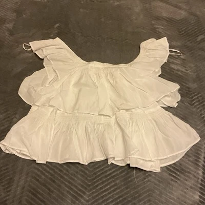 Top con volantes fuera del hombro para mujer semilla de mostaza $58 A1691 Foto 1 de 3