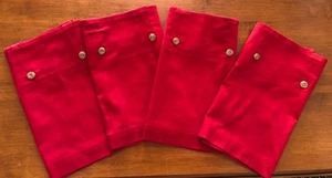 Nautica Tab Volants rot Logo Knopf 4er Set 100 % Baumwolle 41" x 14" - Bild 1 von 10