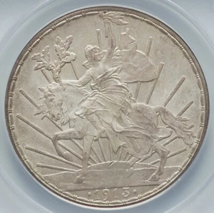 Mexico: Estados Unidos "Caballito" Peso 1913 MS-62 ANACS, Mexico City mint. - Picture 1 of 4