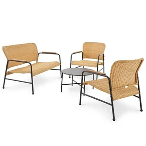 di volio Gartenmöbel-Set CORATO Beige Terrassenmöbel aus Polyrattan - Bild 1 von 4