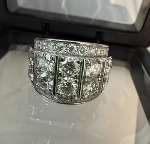 Moissanit 3,5 ct Ehering VVS1 D Farbe Größe 7 mit Papieren - Bild 1 von 14