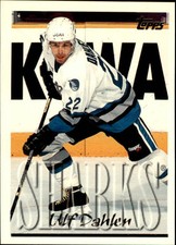 1995-96 Topps Sharks Hockey Card #227 Ulf Dahlen