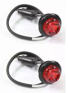 Pair 3/4" Red Round Bullet Clearance Side Marker Truck Trailer RV Mini LED Light - Picture 1 of 1