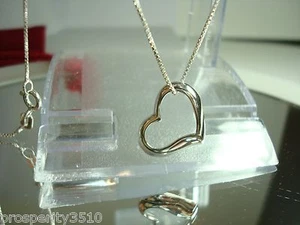 SCHWEBENDES HERZ STERLINGSILBER HALSKETTE ANHÄNGER - Bild 1 von 12