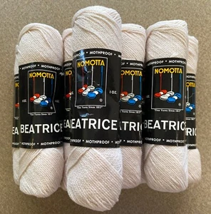 10 Skeins VTG NOMOTTA 100% Wool Mothproof Yarn BEATRICE Color #4957 Beige - Picture 1 of 6