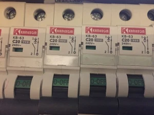 KHALEEGIA KB-63 miniature circuit breaker din rail 20A 1Pole Box of 12 FreeShip - Bild 1 von 4