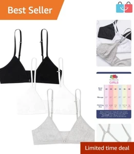 3-Pack Big Girls' Cotton Convertible Bralette - Comfort & Style for School - Picture 1 of 7