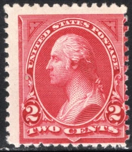 US Stamp Scott #249, 2c, Washington, Carmine Lake, Type I, OG, MNH, SCV$550.00 - Picture 1 of 2