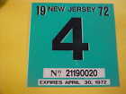 NEW JERSEY 1972 inspection sticker windshild