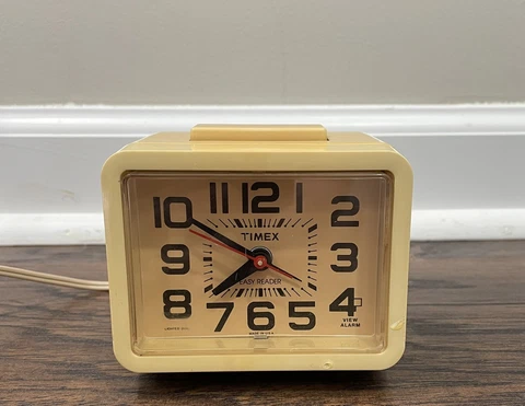 Vintage Timex Alarm Clock Lighted Dial Made In USA Cover
