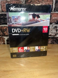 10xDVD+RW MEMOREX RECORDABLE DVD4.7GB NEW SEALED BOX - Afbeelding 1 van 6