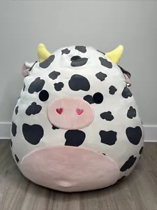 Squishmallows Colin die Kuh Valentinstag 2023 Herz Nase 20" gebraucht - Bild 1 von 9
