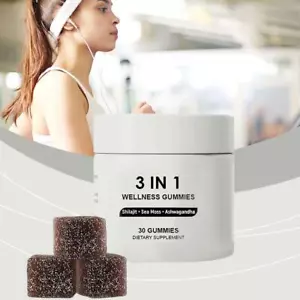3 in 1 Shilajit Resin Gummies with Ashwagandha Cured Shilajit Wellness Gummies - Picture 1 of 7