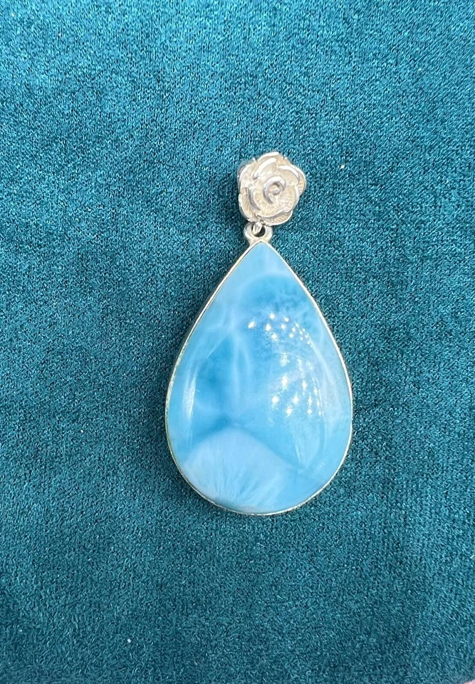 Ciondolo Larimar Dominicano Argento Sterling 925 - Immagine 1 di 1