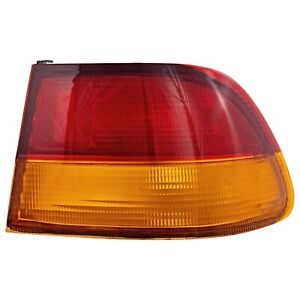 Halogen Tail Light For 1996-1998 Honda Civic Coupe Right Outer Amber & Red Lens