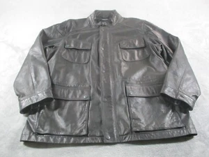 J PetermanLeather Motorcycle Jacket Mens XXL 2XL Belted Black Vintage EUC - Picture 1 of 11
