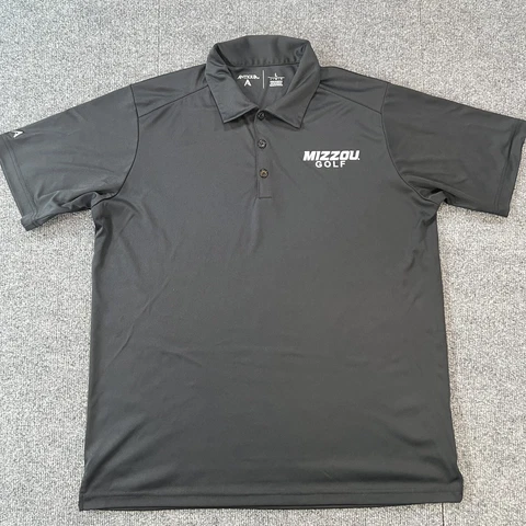 Antigua Mens Large Missouri Tigers Mizzou Golf Black Short Sleeve Polo Shirt SEC Cover