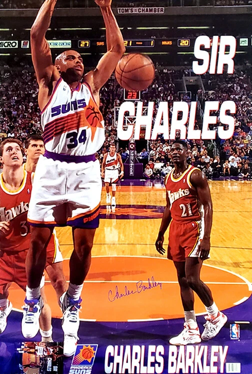 Charles Barkley SIR CHARLES SLAM 1993 Phoenix Suns Vintage Original 23x35 POSTER - Image 1 of 1