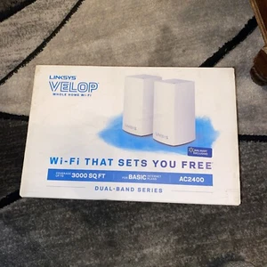 Linksys Velop AC2400 Dual-Band Mesh Wi-Fi System 2 Pack VLP0102 White - NEW - Picture 1 of 2