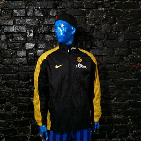 Borussia Dortmund BVB Vintage Training Jacket With Zipped Nike Nylon Mens Size L Cover