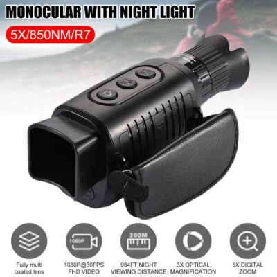 5X Digital Zoom IR Night Vision Monocular Telescope Hunting Video Camera Gift - Image 1 of 4