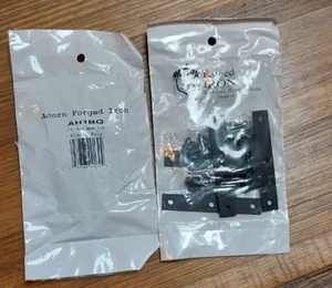 Pair of (2) Acorn AH1BQ 3" H x 1 13/16 W "H" Style Cabinet Hinges in Forged Iron - Picture 1 of 8