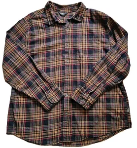 Eddie Bauer Mens XXL  Brown Plaid Flannel Button Down Cotton Casual - Picture 1 of 10