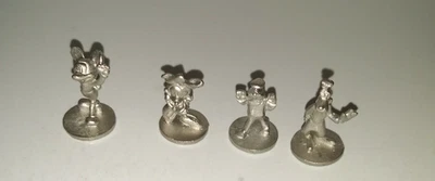 Juego De Colección De 4 Fichas De Peltre Para Disney Escena DVD Juego Piezas De Repuesto Foto 1 de 2