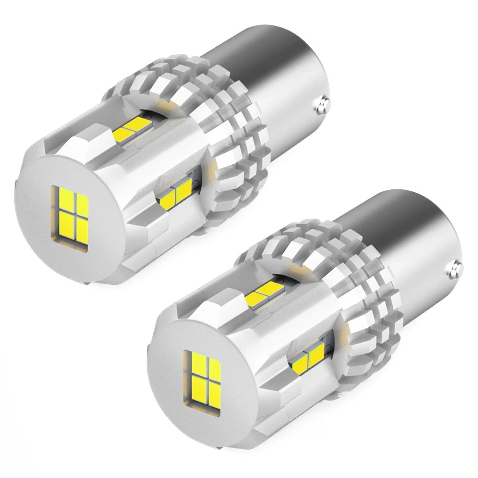 AUXITO 7506 1156 BA15S LED Blanco DRL Respaldo Bombilla Inversa Brillante 1/2 Juego Foto 1 de 1