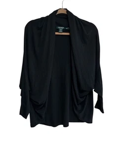 Cárdigan envolvente Lauren Ralph Lauren negro talla única mangas ajustadas ligero - Imagen 1 de 3
