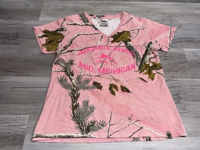 Camiseta Camuflada Au Sable River Michigan Mujer Rosa Realtree Russell Exterior Talla M Foto 1 de 4