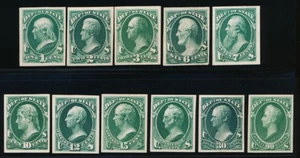 UNITED STATES (US) O57-O67 P4 STATE F-VF CARD PROOF SET NGAI - Picture 1 of 2