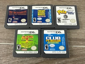 (5) Cartuchos DS Club Penguin Madagascar Increíbles Petz HS Musical Probado - Imagen 1 de 6