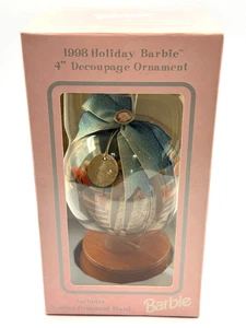 1998 Holiday Barbie 4" Decoupage Ornament mit Ständer NEU - Bild 1 von 7
