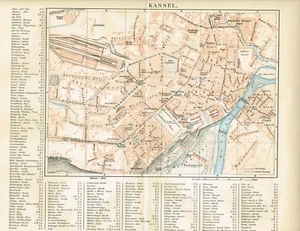 Mapa de KASSEL 1889 Gráfico Original - Imagen 1 de 1