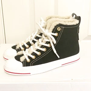 See by Chloé Aryana High Top Shearling Lined Sneakers Size 38 US 7.5 - Picture 1 of 10