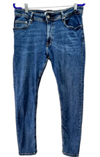 ZARA Mens Skinny Jeans Blue Denim Size 34 Medium Wash Stretch