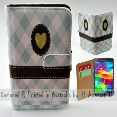 For Samsung Galaxy Series - Blue Checkers Theme Print Mobile Phone Case Cover - Image 1 of 3