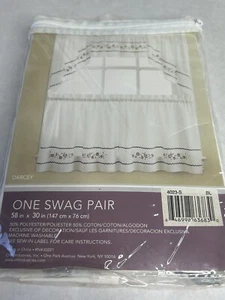 CFH Industries Inc One Swag Pair Darcey Window Curtains 58”x30” Floral Flowers - Picture 1 of 3