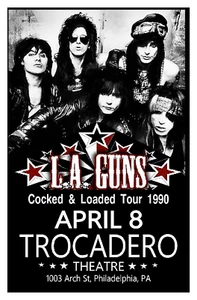 Concert Poster L.A. GUNS 1990 TROCADERO THEATRE PHILADELPHIA PA GIG POSTER - Picture 1 of 3